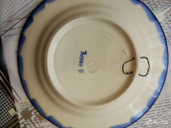 Настенная тарелка Гжель