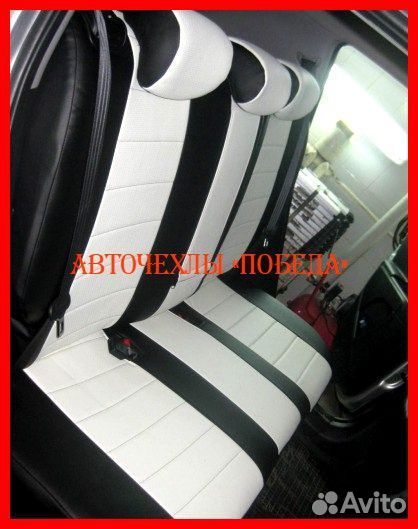 Чехлы Kia Sportage 3 из экокожи чёрно-белые Класси