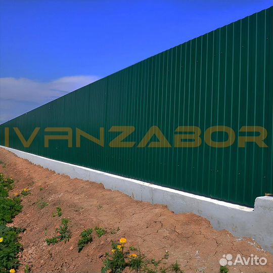 Заборы на ленточном фундаменте в Тейково