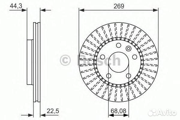 Диск тормозной передний Bosch, 0986479779