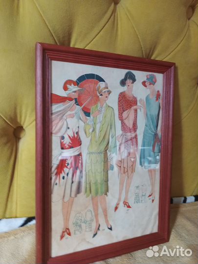 Постер антик журнала мод