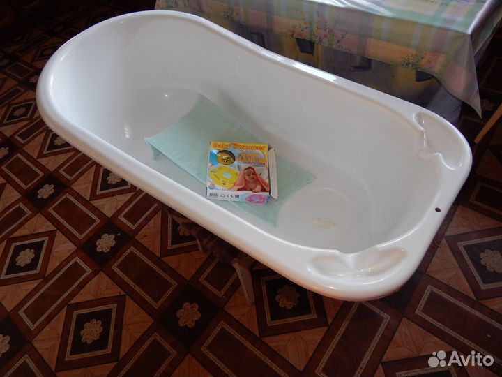 Детская ванночка со сливом+горка+круг на шею