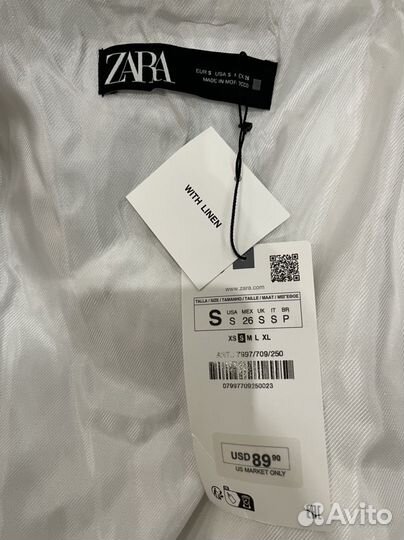 Zara бомбер новый лен