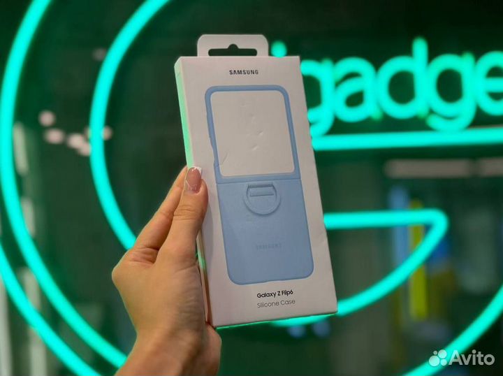 Чехол Samsung Silicone Cover with Ring для Z Flip6