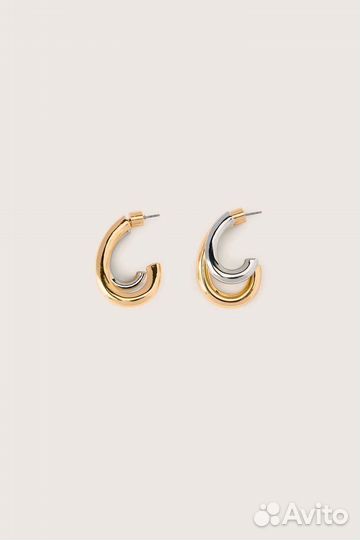Серьги-полукольца комбинированные/Zara