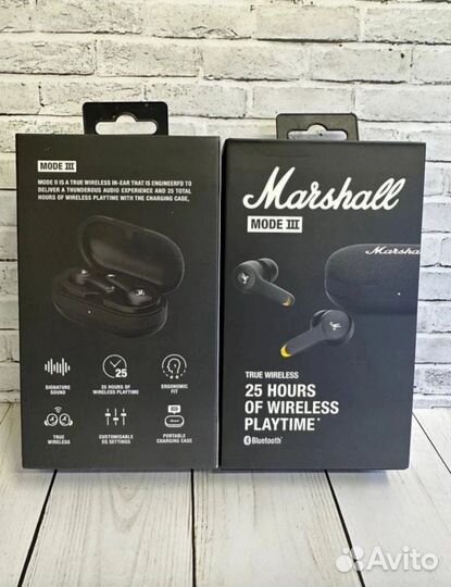 Беспроводные наушники новые Marshall mode 3