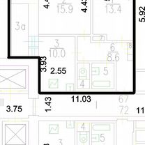 2-к. квартира, 52,7 м², 12/12 эт.