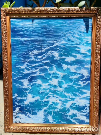 Картина маслом море в раме