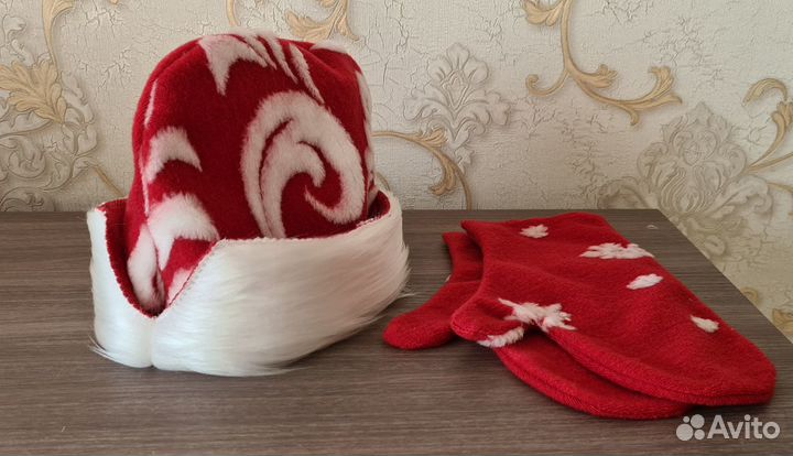 Шапка для Деда Мороза + варежки