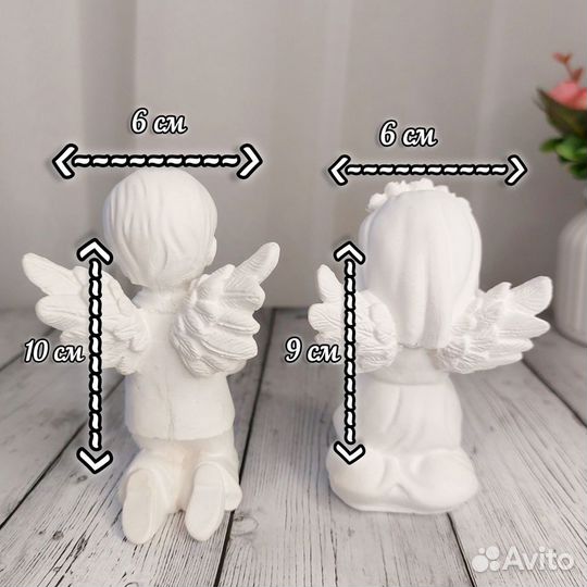 Статуэтки ангелы мальчик и девочка