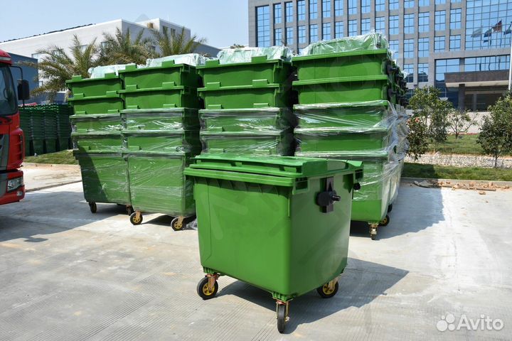 Мусорный евроконтейнер пластиковый 1100л R2332