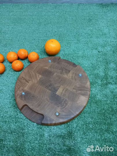 Торцевая разделочная доска из массива дуба и ясеня