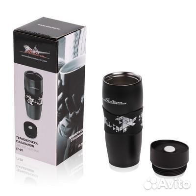 Термокружка c клапаном, 380 мл., черная (it-01)