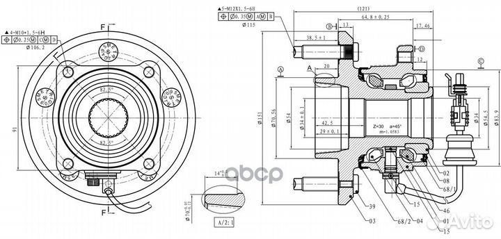 Ступица колеса в сборе chevrolet Captiva/opel
