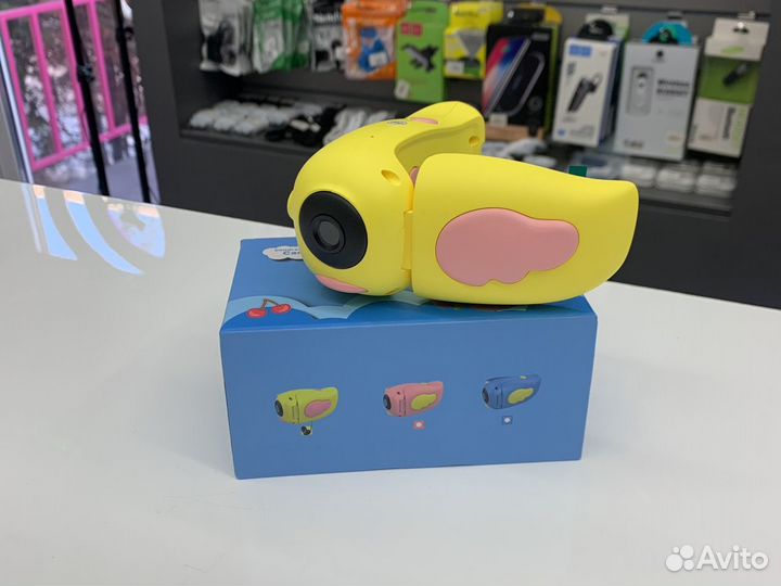 Детский фотоаппарат А 100 желтый- розовый