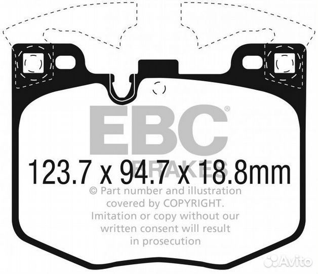 Колодки BMW G-series M 348мм перед EBC DP62302