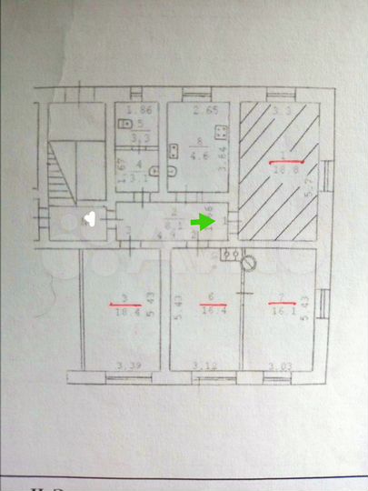Комната 18,8 м² в 4-к., 1/2 эт.