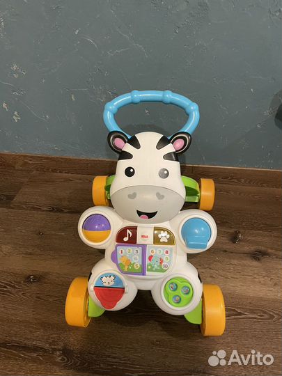 Каталка ходунок зебра fisher-price