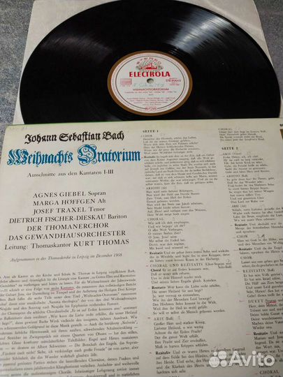 Bach Бах Рождественская оратория винил Германия