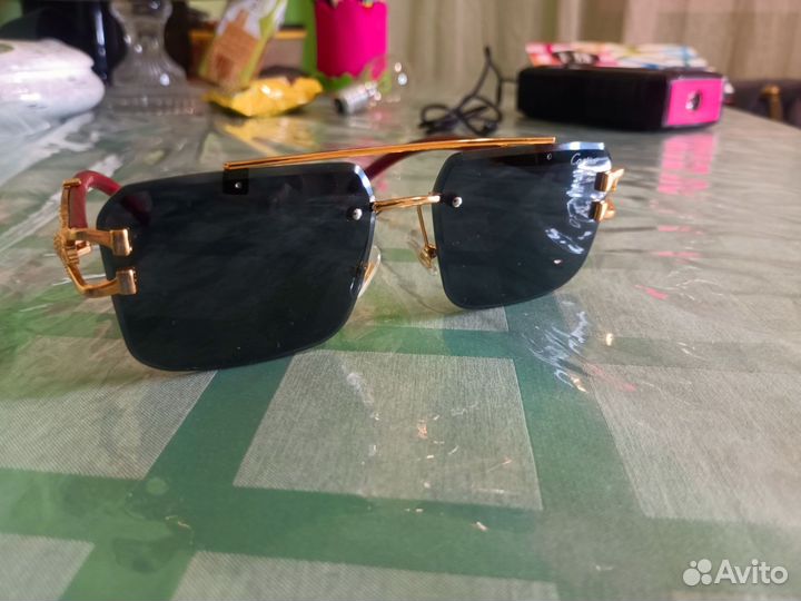 Очки Cartier с деревянными душками