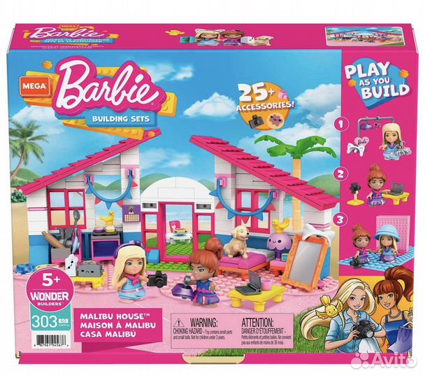 Конструктор новый Mega Construx Barbie Домик мечты