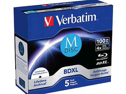 Диски Blu-ray M-disc Verbatim bdxl100Gb JewelCase