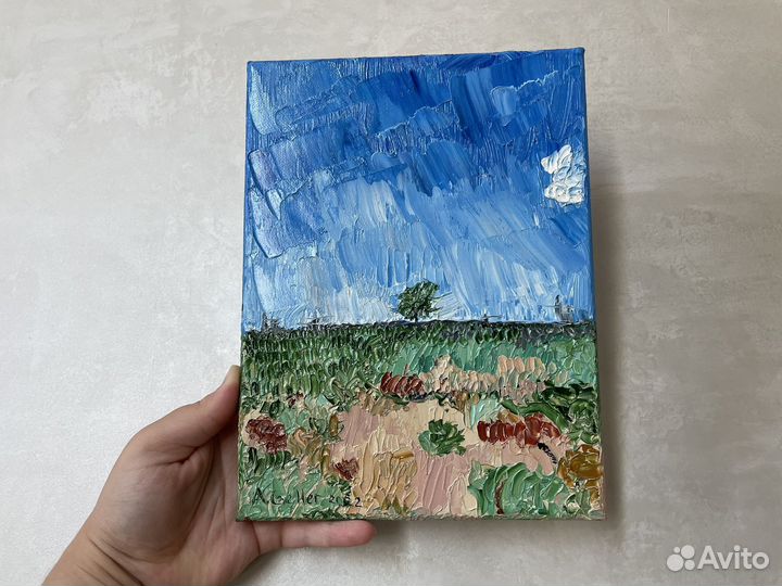 Картина маслом осень в степях калмыкии