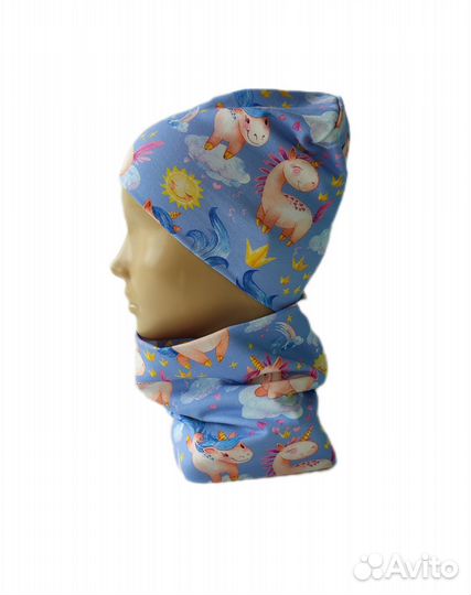 Шапка и снуд для девочки (размер 50-52) комплект