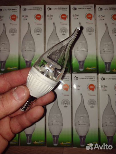 Лампа светодиодная свеча, 6.5 Вт, е14, 2700к