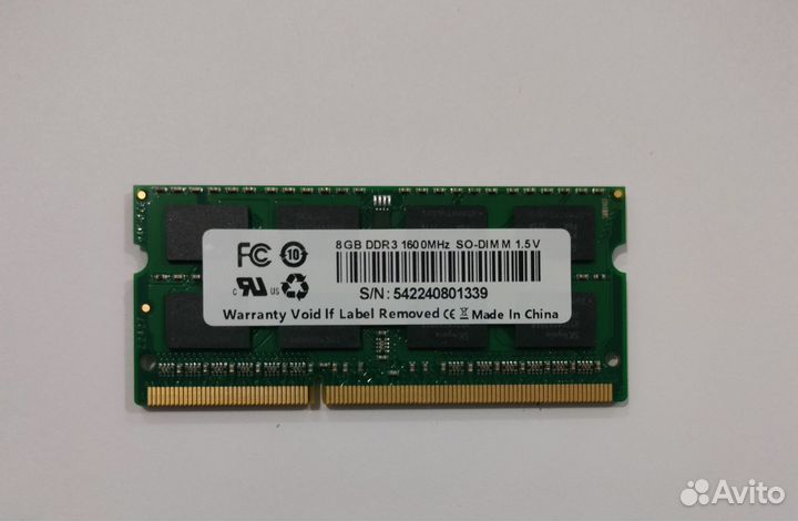 Оперативная память для ноутбука DDR3 8Gb 1600MHz