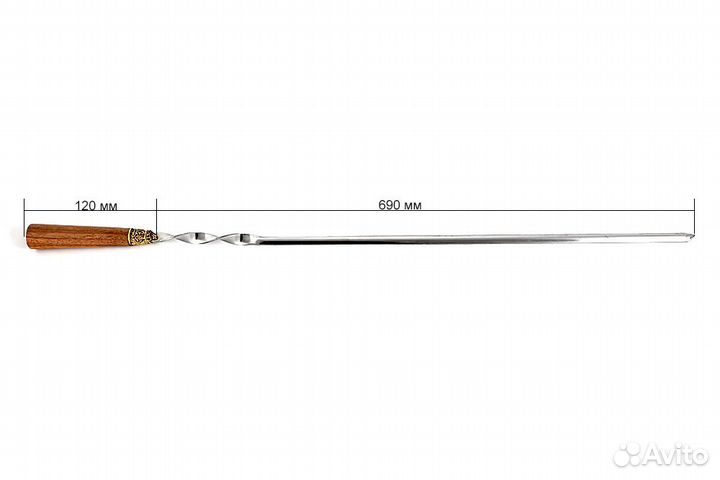 Шампура подарочные с ручкой орехового дерева