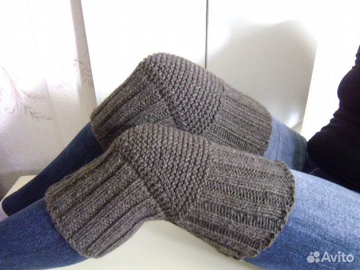 Полушерсть Вязаные Наколенники Ручная Работа