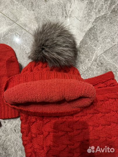 Комплект шапка, снуд, варежки