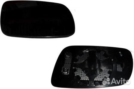 Octavia 96 fabia 98-05/sharan 98- Стекло зеркала правое с подогревом большое (Convex)