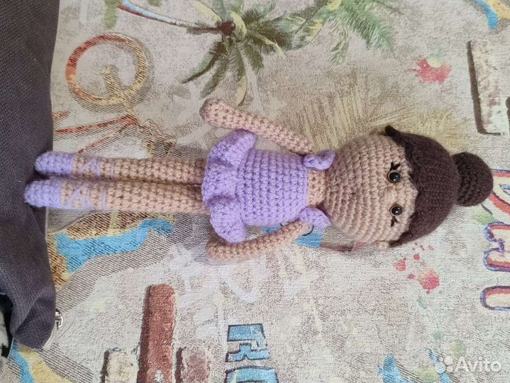 Кукла балерина мягкая вязаная