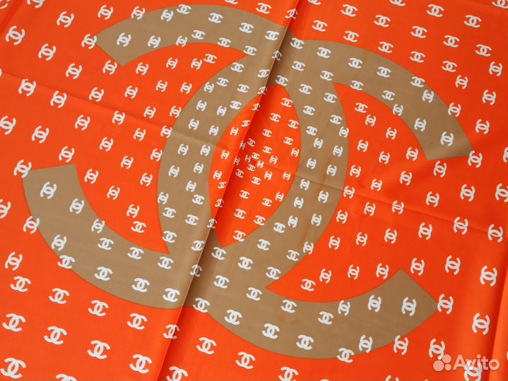Оранжевый платок Шаль Chanel Шелк