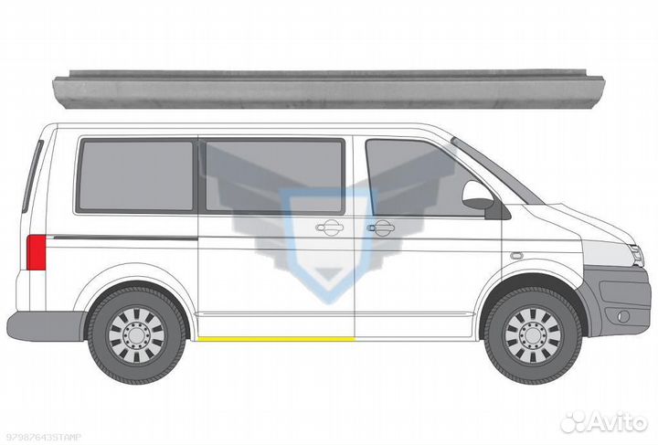 Порог сдвижной двери VW Transporter T5 (Polcar)