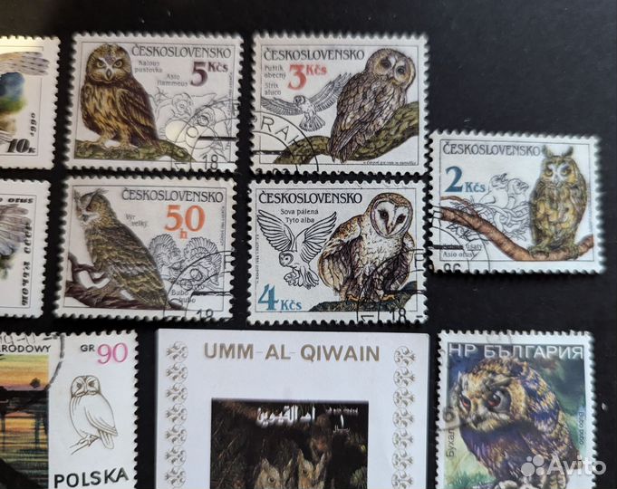 Набор почтовых марок Совы