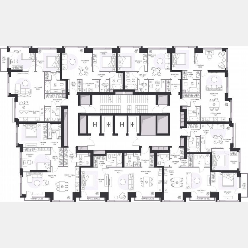 1-к. квартира, 67,6 м², 13/41 эт.
