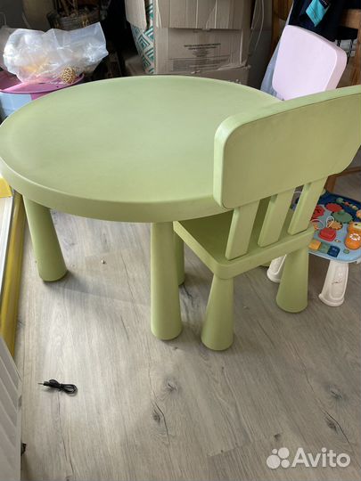 Детский стол и стул IKEA маммут