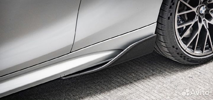 Лезвия под пороги карбон инфузия BMW M2 F87 F22