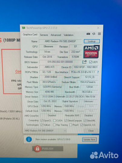 Видеокарта RX 580 4gb