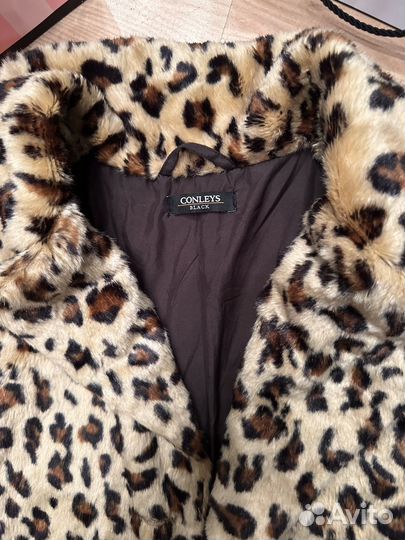 Леопардовая шуба 44 размера