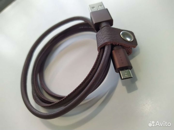 Кабель Micro USB коричневый, кожа 32220720