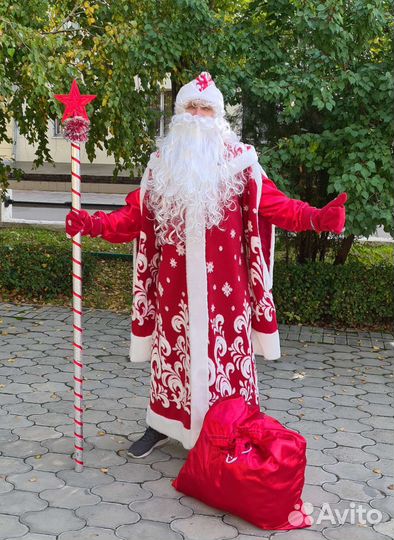 Костюм Деда Мороза, новый, с двойными рукавами