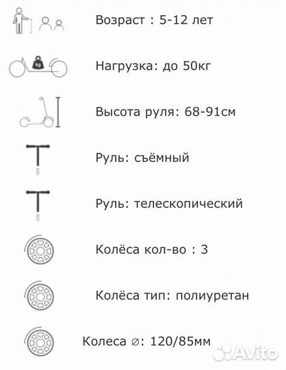 Самокат детский трехколесный