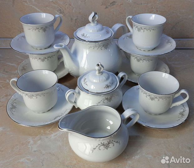 Чайный сервиз Thun Серый орнамент (Чехия)