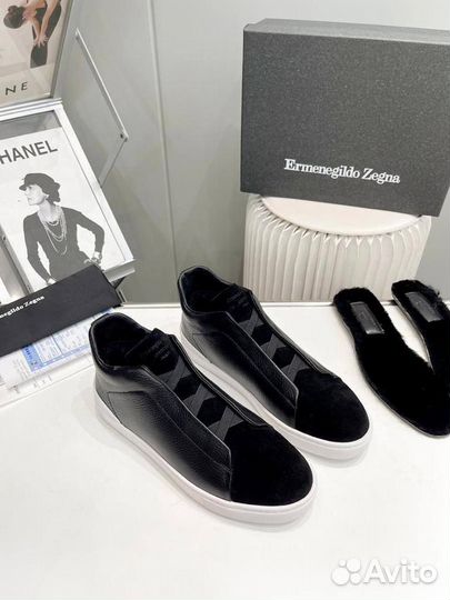 Кеды мужские Zegna с меховой стелькой