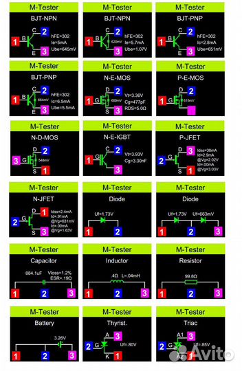 Транзистор Тестер Тс1, новый, цветной, в упаковке