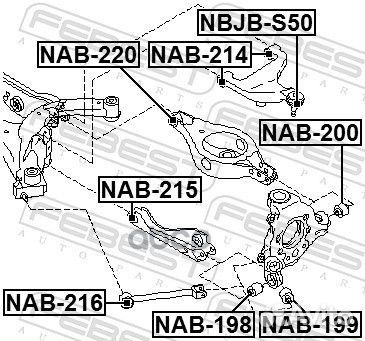 Сайленблок задней тяги NAB-220 Febest